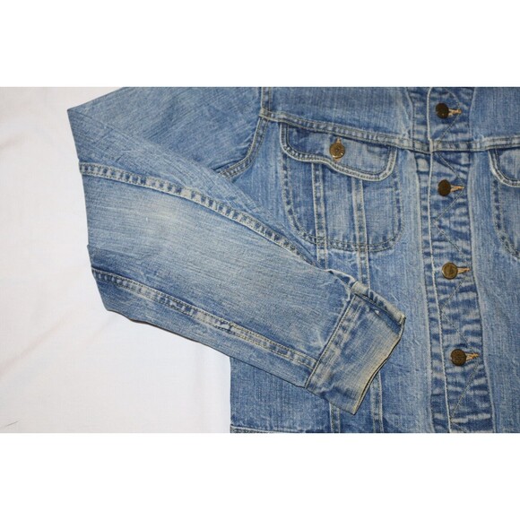 Vtg Womens Lee Rider Sanforized Union Made USA Denim Trucker Jacket 153438 Short - Picture 4 of 12